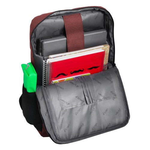 E-train Laptop Backpack fit up to 15.6” Laptops High Quality Nylon Material Small zipper pocket on the Front Two side Pockets Red