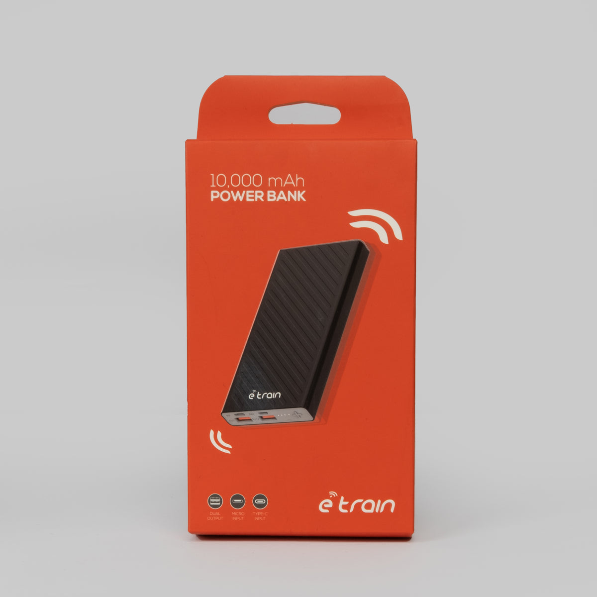 Etrain Power Bank 10,000 Mah, Dual Input & Output, Total power 10.5W, Black