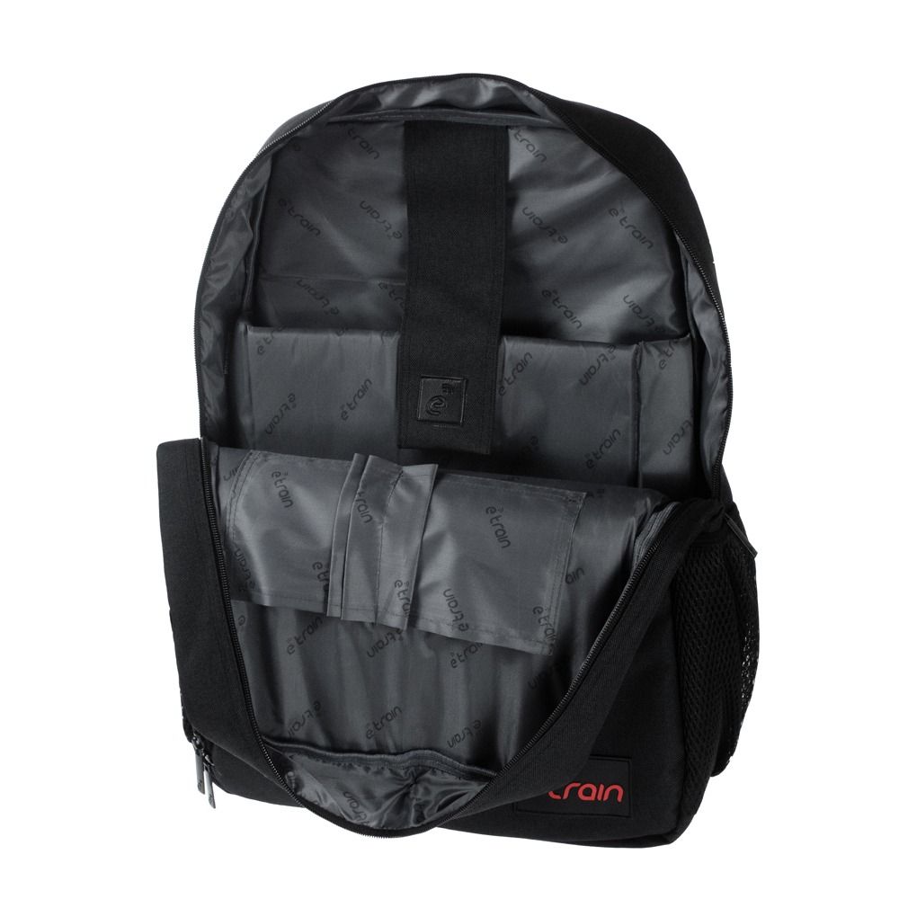 E-train Backpack bag, Fit Up to 15.6"  with laptop compartment, Nylon Material Black color