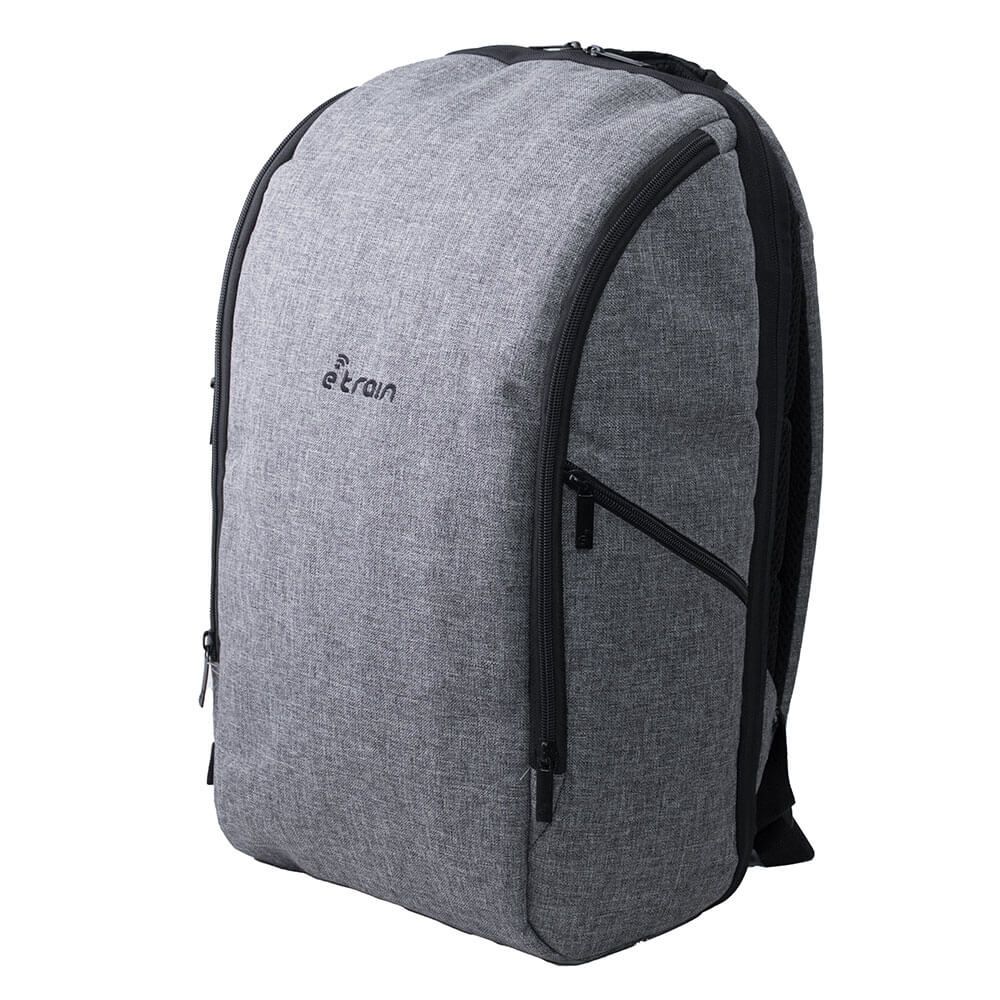 E-train Laptop Backpack Made by High Quality Nylon Material, Fits Up to 15.6”, Gray
