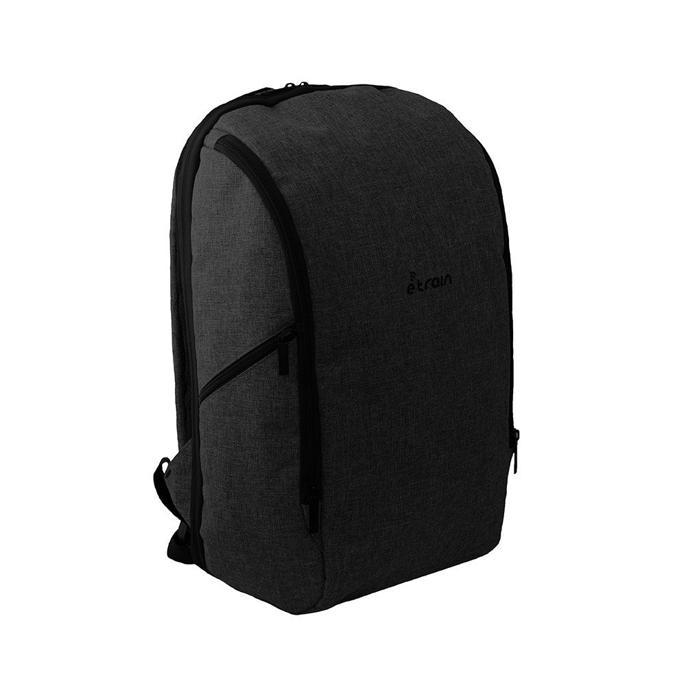 E-train Laptop Backpack Made by High Quality Nylon Material, Fits Up to 15.6”, Black