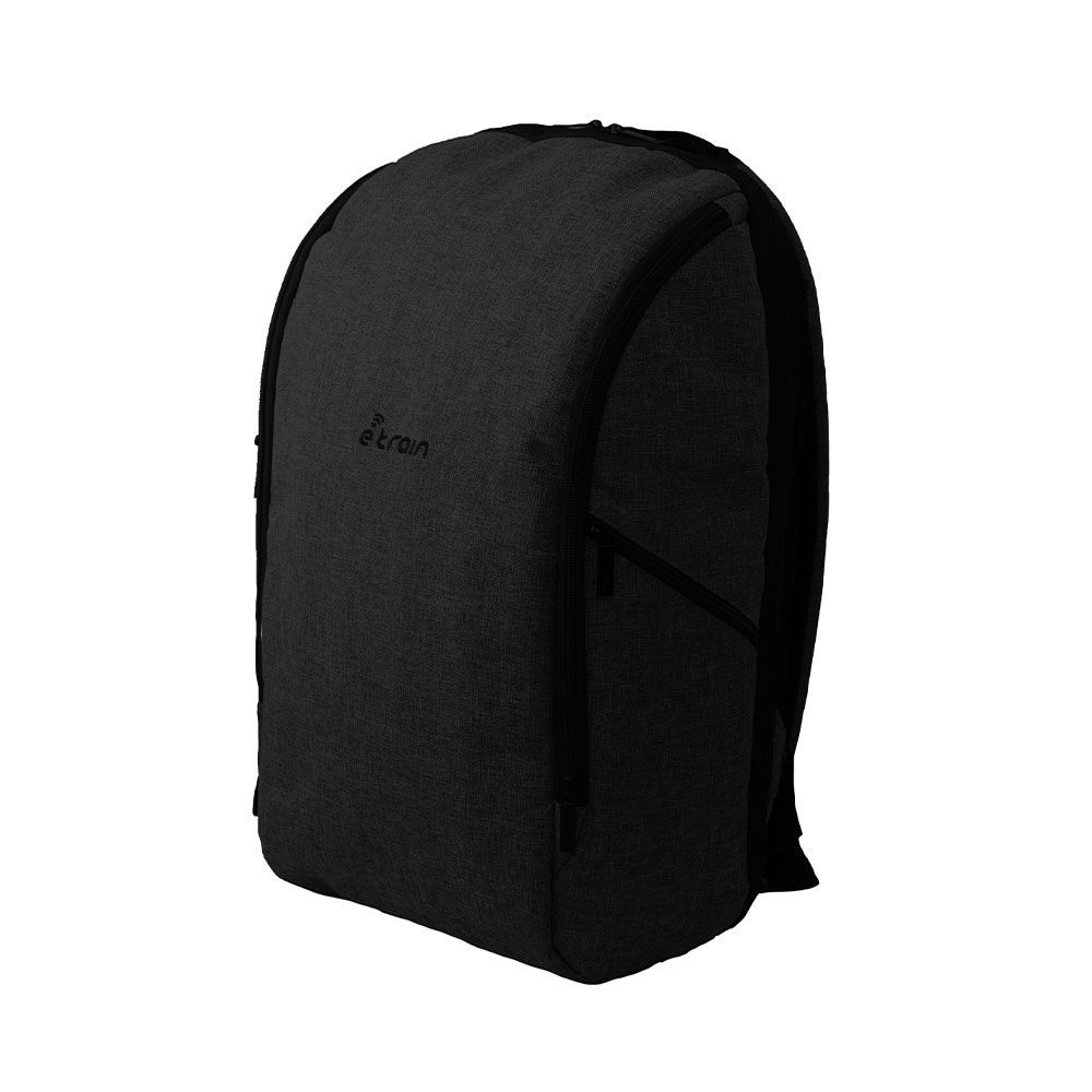 E-train Laptop Backpack Made by High Quality Nylon Material, Fits Up to 15.6”, Black