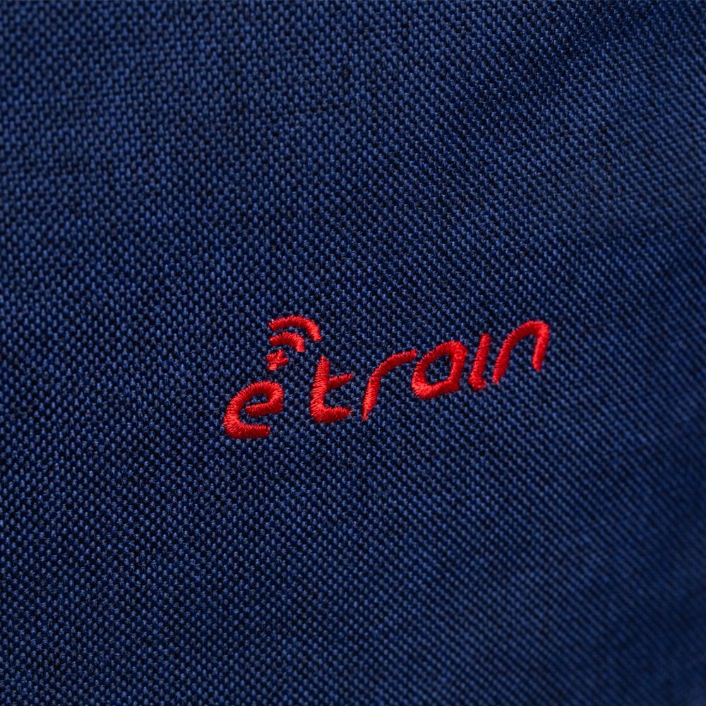 E-train Laptop Backpack, Made by High Quality Nylon Material with Etrain Zipper Puller fits up to 15.6", Blue * Gray
