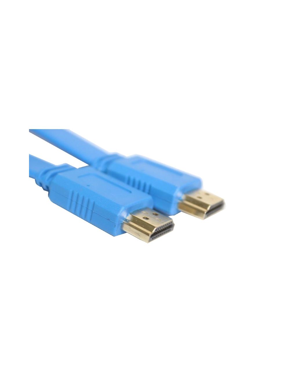 كابل إيتراين HDMI إلى HDMI مسطح 1.8 متر مطلي بالذهب أزرق اللون