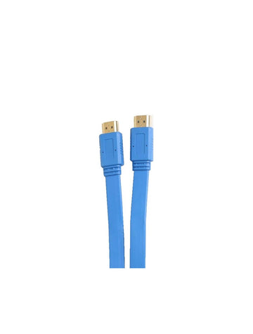 كابل إيتراين HDMI إلى HDMI مسطح 1.8 متر مطلي بالذهب أزرق اللون