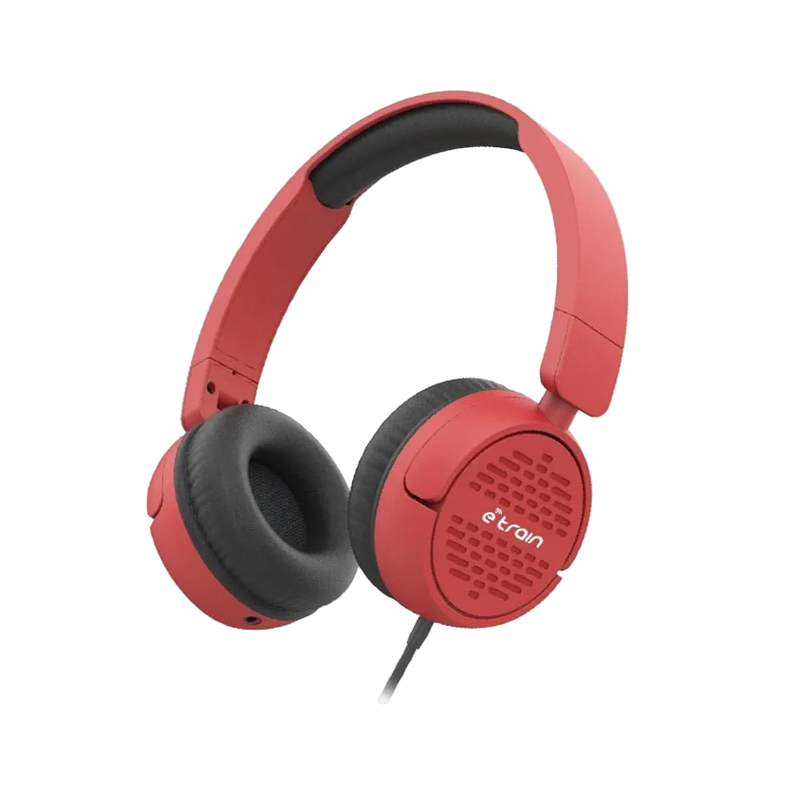 Etrain Wired Stereo Foldable Headphone with MIC, 1.5M, Red