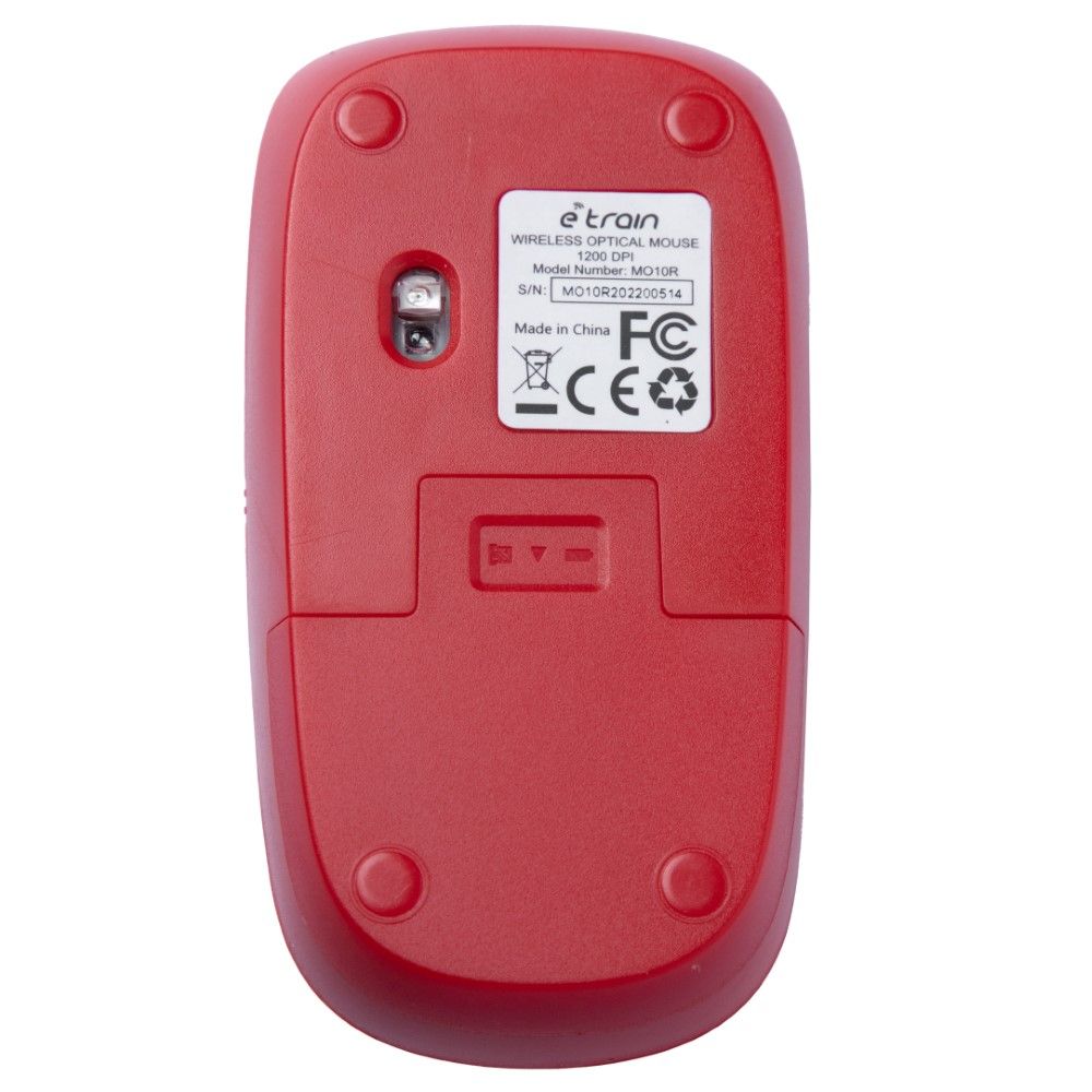 Etrain Wireless Optical Mouse 1200 DPI Red