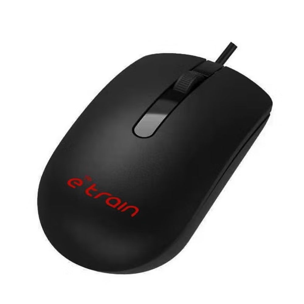 Etrain USB Wired Optical Mouse 1000 DPI, Black